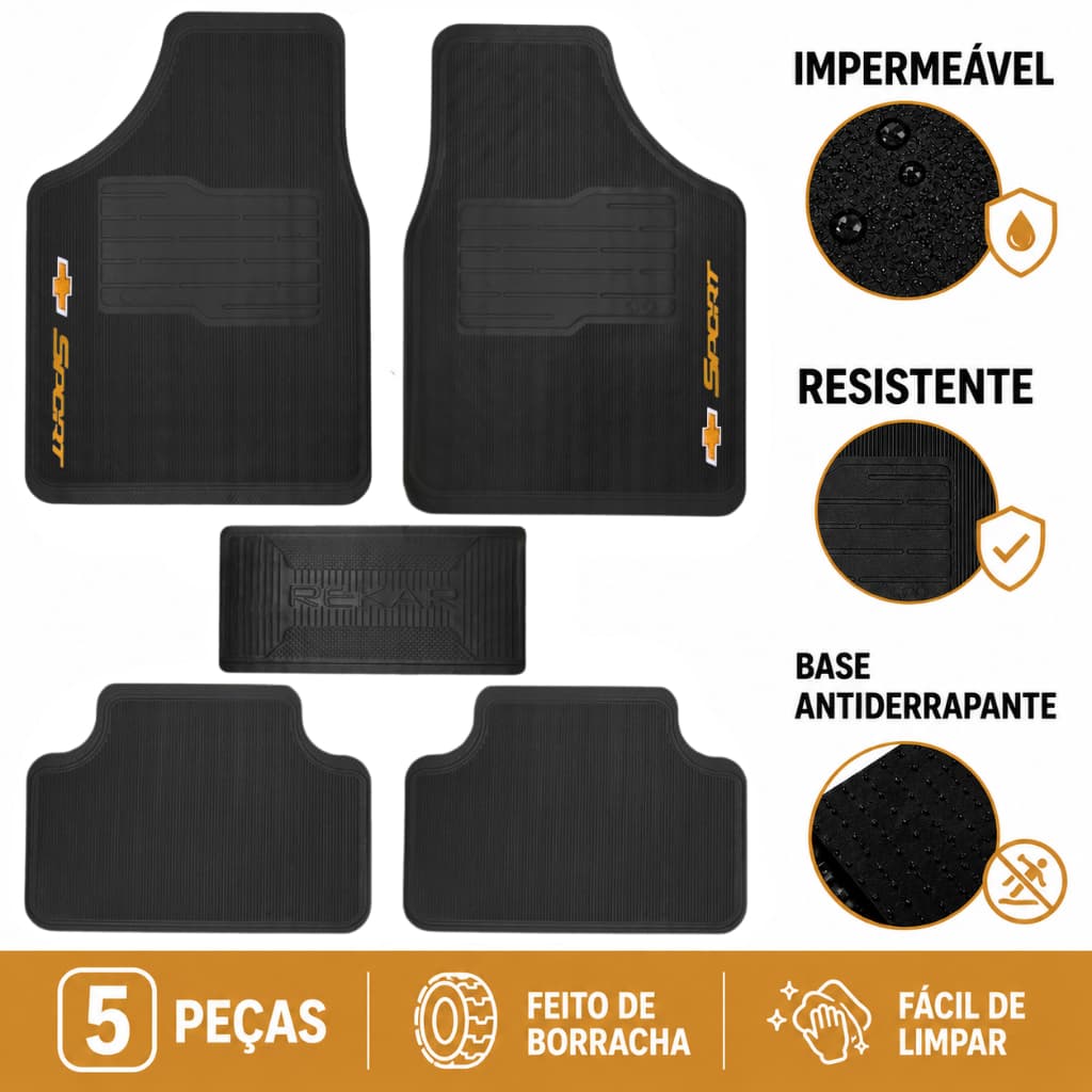 Jogo de tapetes para carro Chevrolet • 5 peças