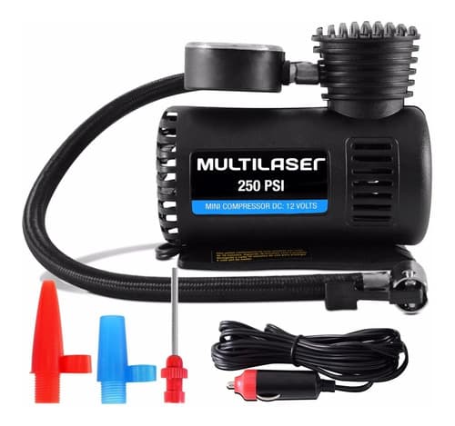Mini compressor de ar Multilaser • 12V 250 PSI