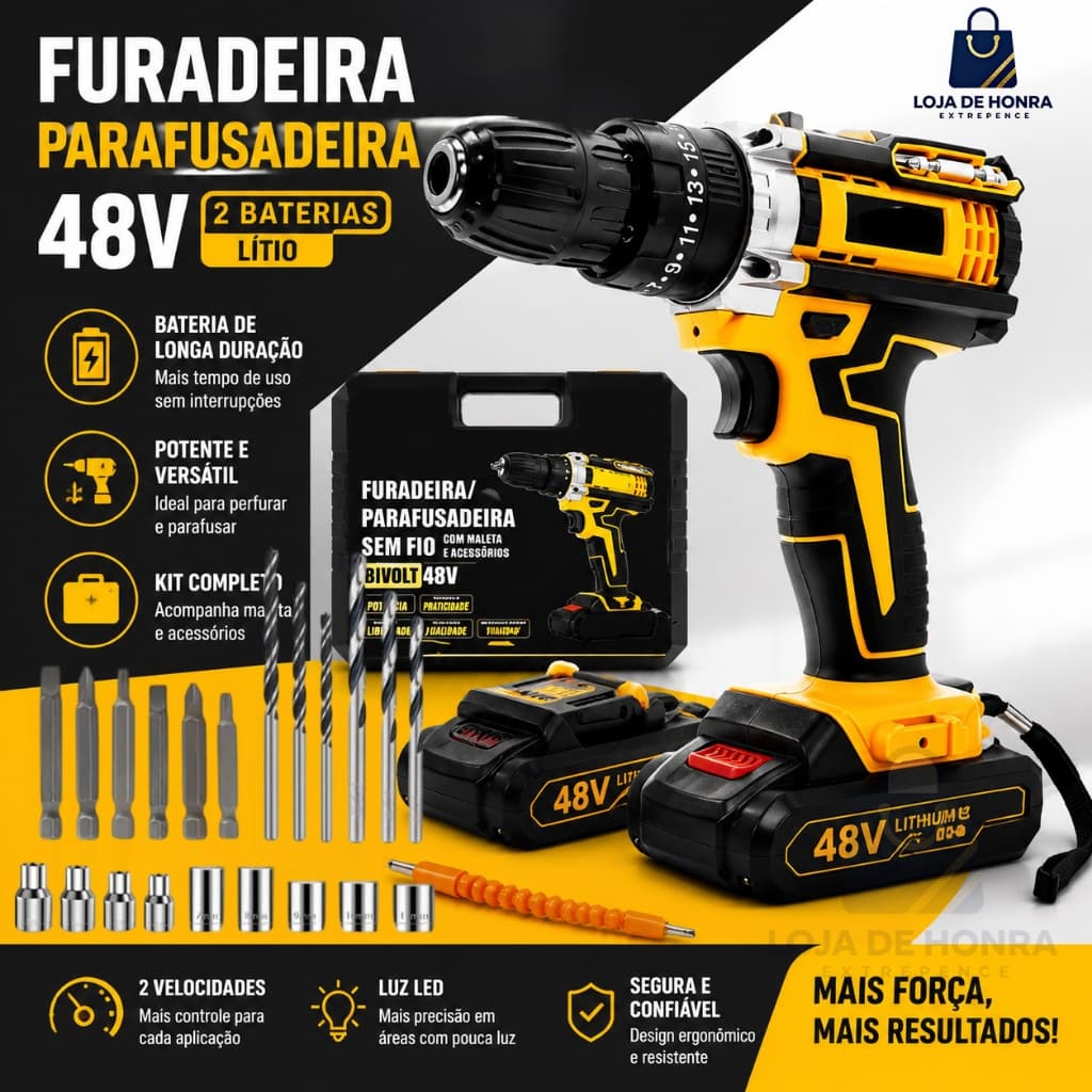 Parafusadeira/furadeira 48V • kit